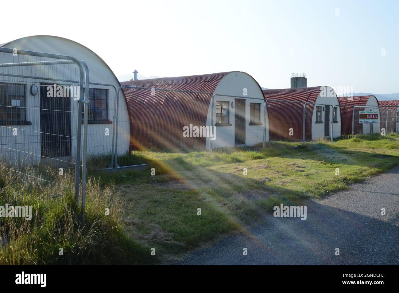 Cultybragan deuxième Guerre mondiale Pow Camp, Comrie, aujourd'hui en 2021, en cours de réaménagement en tant qu'attraction touristique, en tant que locaux d'affaires et pour une utilisation communautaire Banque D'Images