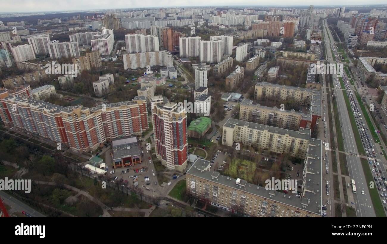 Survol de Moscou et de l'avenue Leninsky Banque D'Images Survol de Moscou et de l'avenue Leninsky Banque D'Images