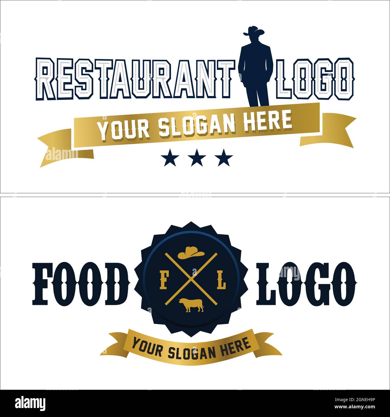 Un ensemble de logo de restaurant gastronomique Illustration de Vecteur