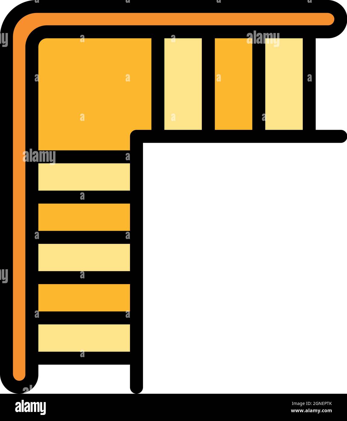 Icône escalier. Contour vecteur d'escalier icône couleur plat isolé Illustration de Vecteur