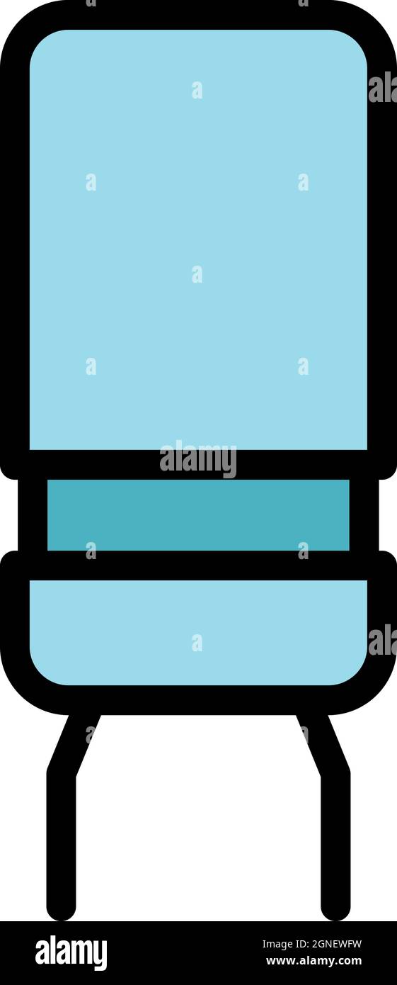 Icône de composant de résistance. Contour du composant de résistance vecteur icône couleur isolé plat Illustration de Vecteur