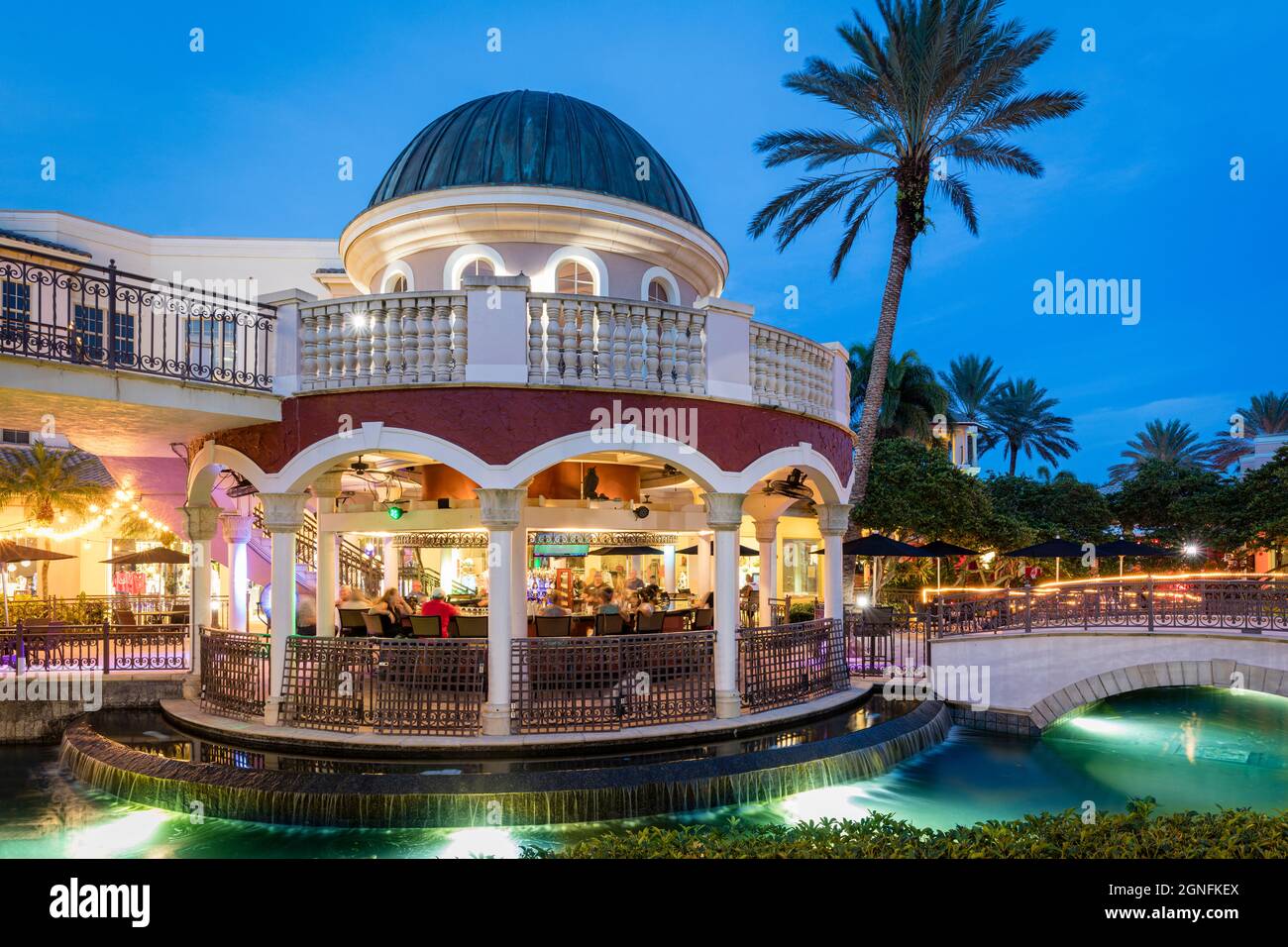 Soirée au Centre Bar, Bonita Springs, Floride, États-Unis Banque D'Images