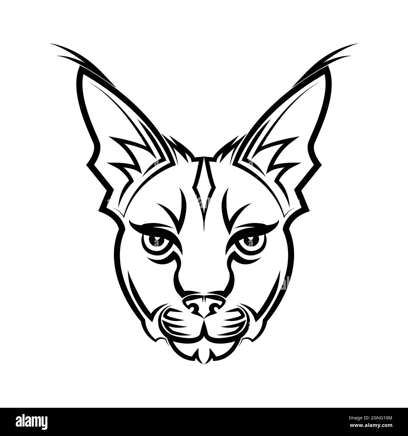 Dessin De La Tete De Chat Sauvage En Noir Et Blanc Bon Usage Pour Symbole Mascotte Icone Avatar Tatouage T Shirt Design Logo Ou Tout Autre Design Image Vectorielle Stock Alamy