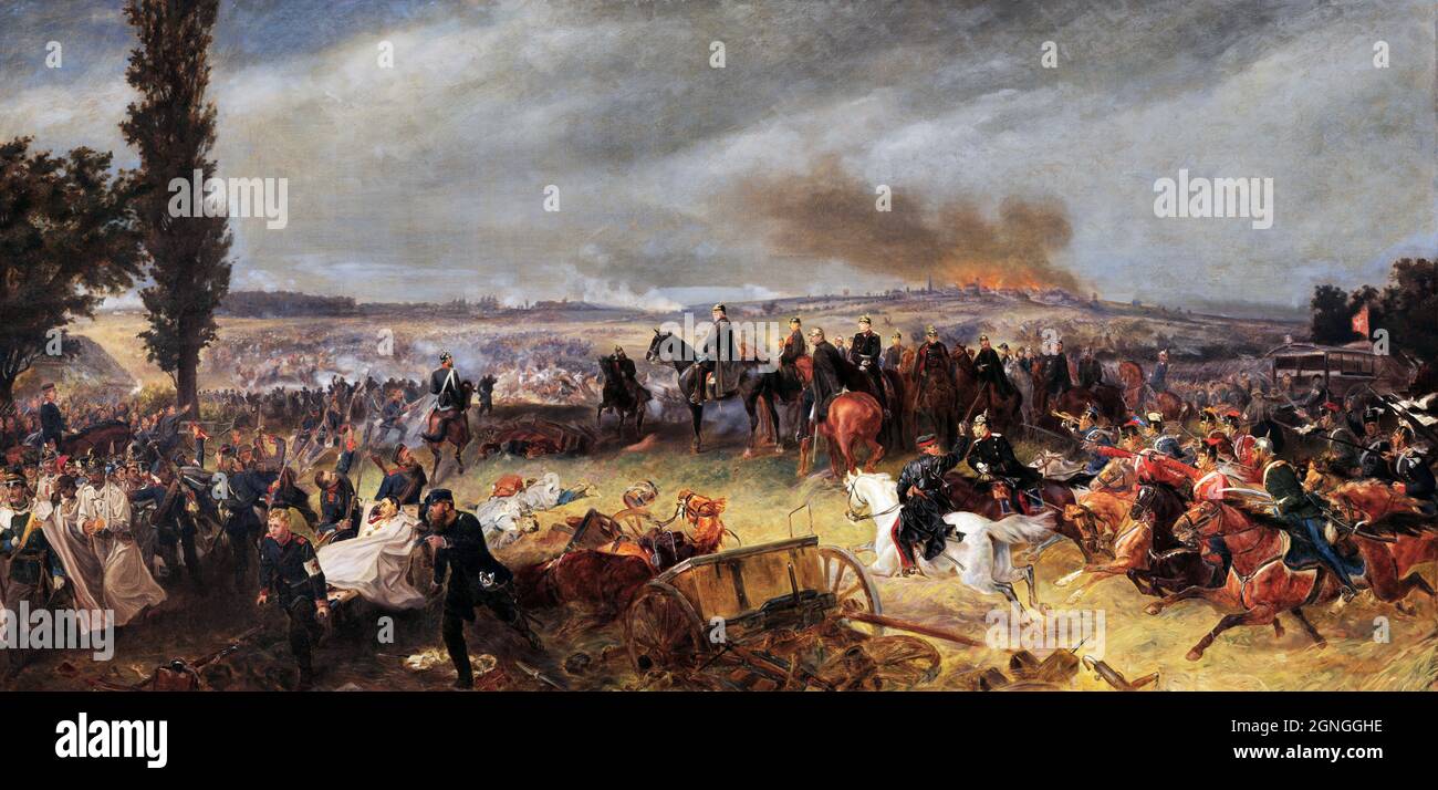 La bataille de Königgrätz le 3 juillet 1866 par Georg Bleibtreu (1828-1892), huile sur toile, après 1869 Banque D'Images