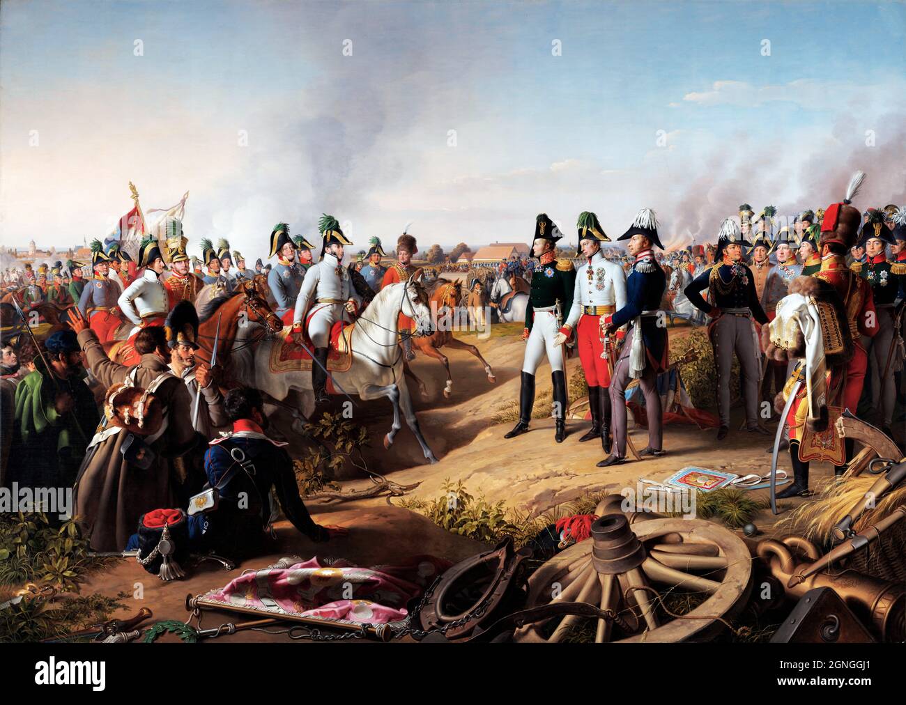 Déclaration de victoire après la bataille de Leipzig le 18 octobre 1813 par Johann Peter Krafft (1780-1856), huile sur toile, 1839 Banque D'Images