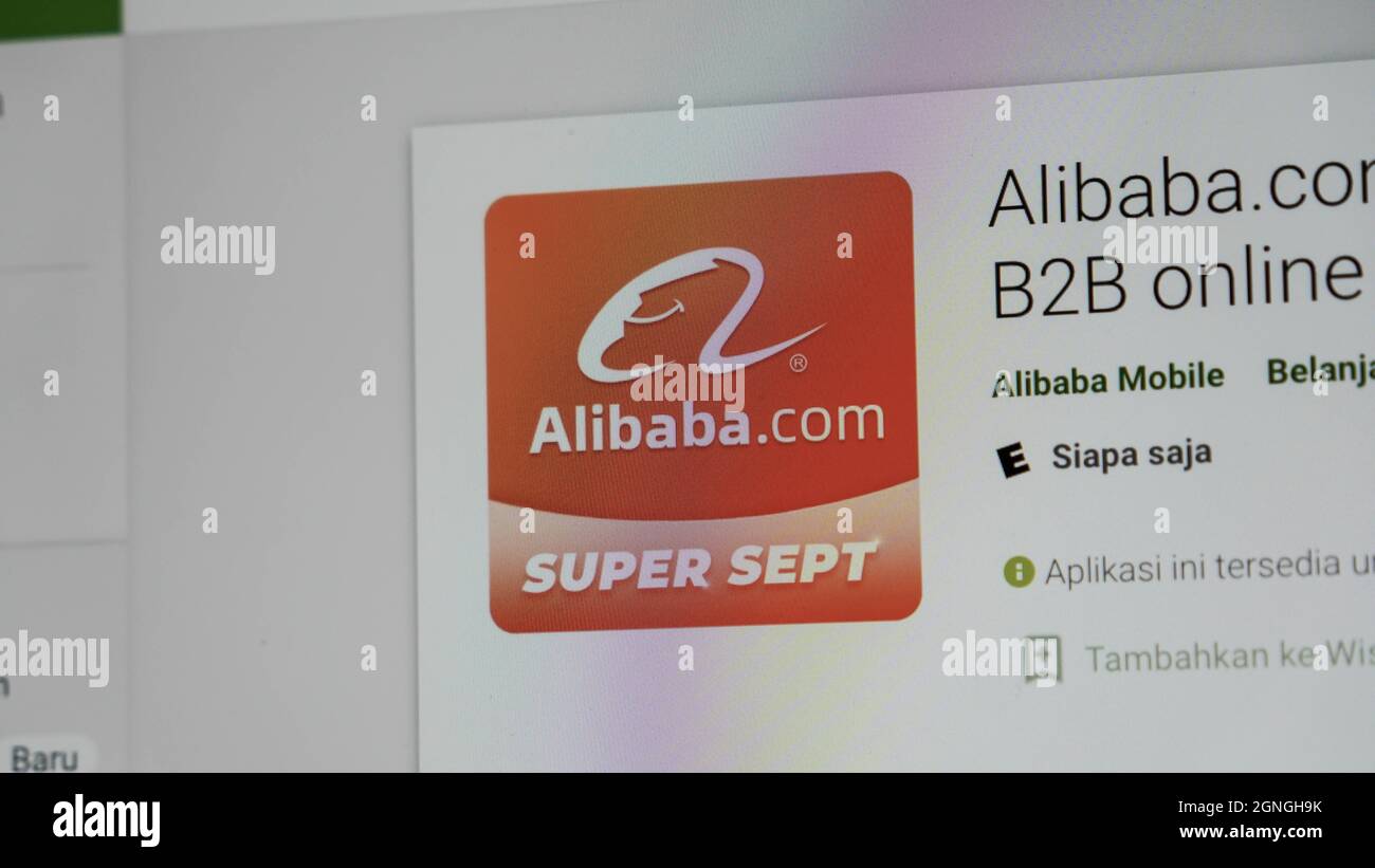 Jakarta, Indonésie-17 septembre 2021: Alibaba Apps Website on the screen on September 17 2021. In Jakarta Indonésie. Banque D'Images