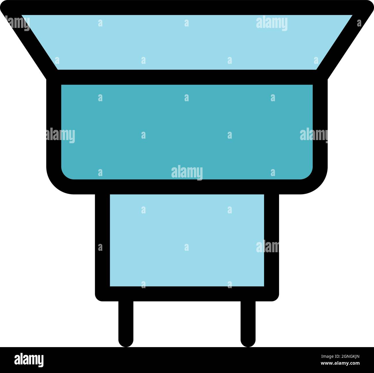 Icône de la gouttière d'entretien. Contour de maintenance gouttière vecteur icône couleur plat isolé Illustration de Vecteur