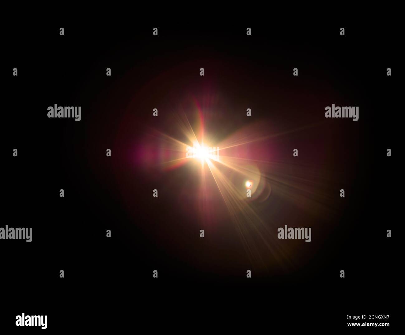 Flashes d'objectif réalistes d'optique vive, lumières professionnelles naturelles, illustration Banque D'Images