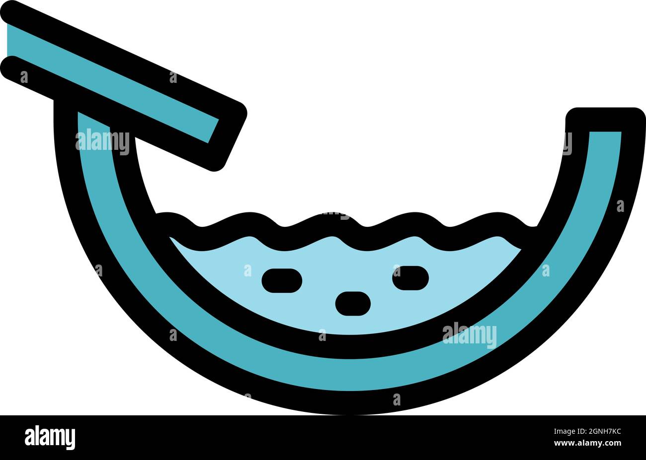 Icône de gouttière de toit plein. Contour toit complet gouttière vecteur icône couleur plat isolé Illustration de Vecteur
