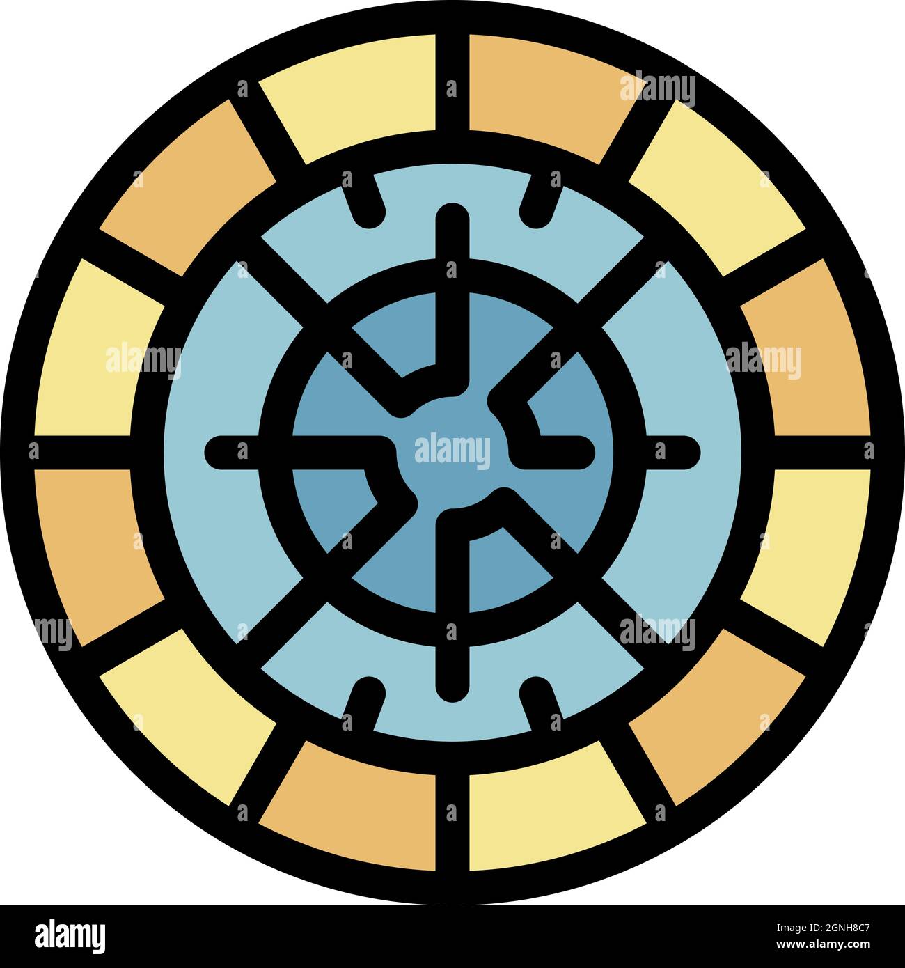 Icône de pavage circulaire. Contour cercle pavé vecteur icône couleur isolé plat Illustration de Vecteur