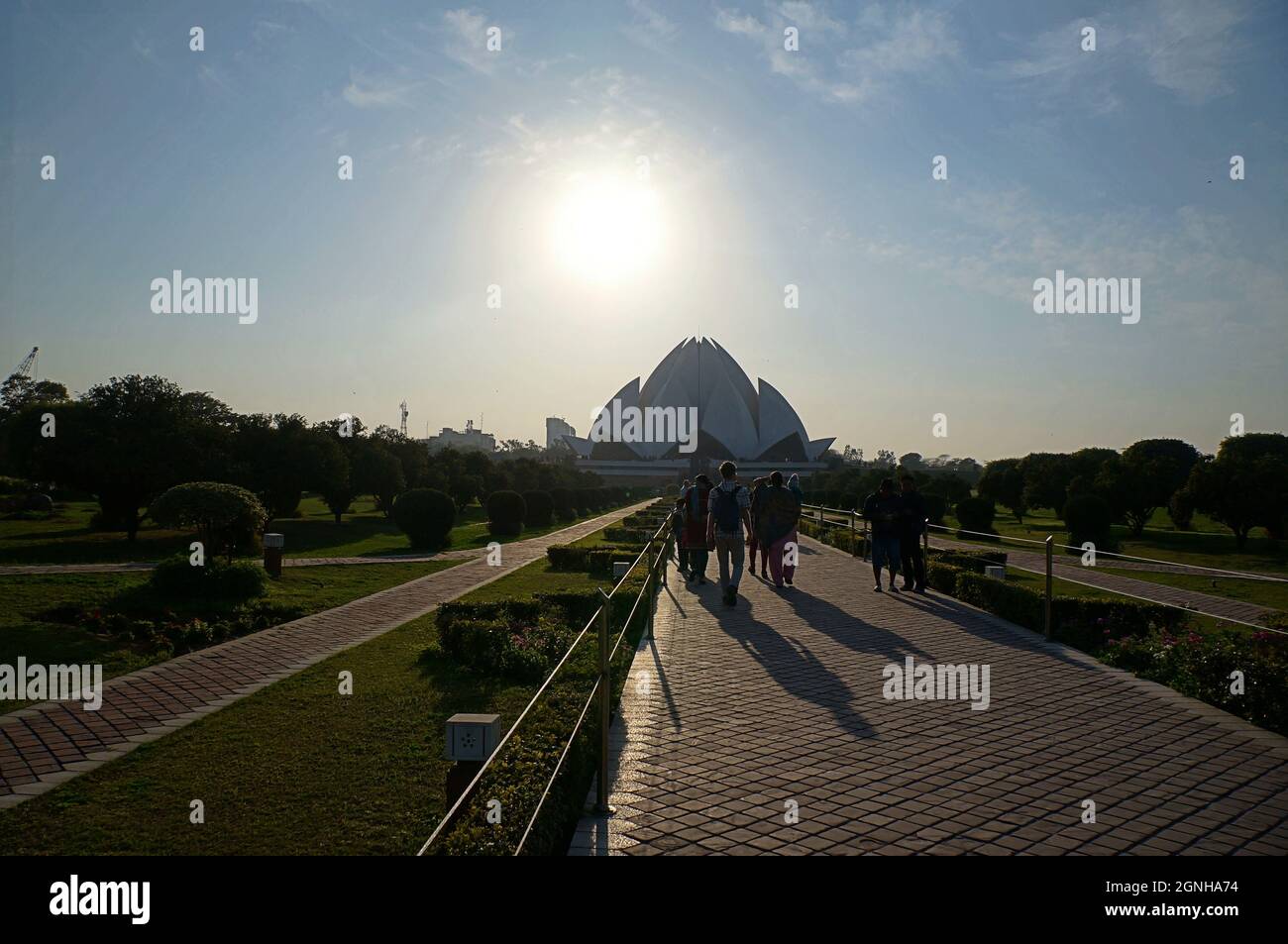 Un lieu visité.c'est l'un des nombreux temples en Inde, le temple de Lotus à New Delhi Banque D'Images