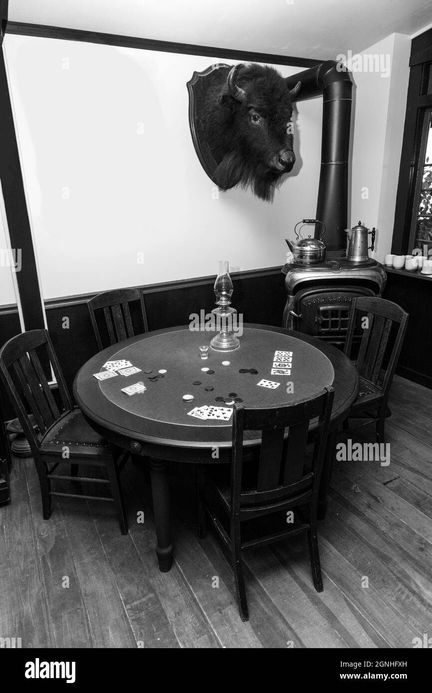 table de poker à l'ancienne Banque D'Images