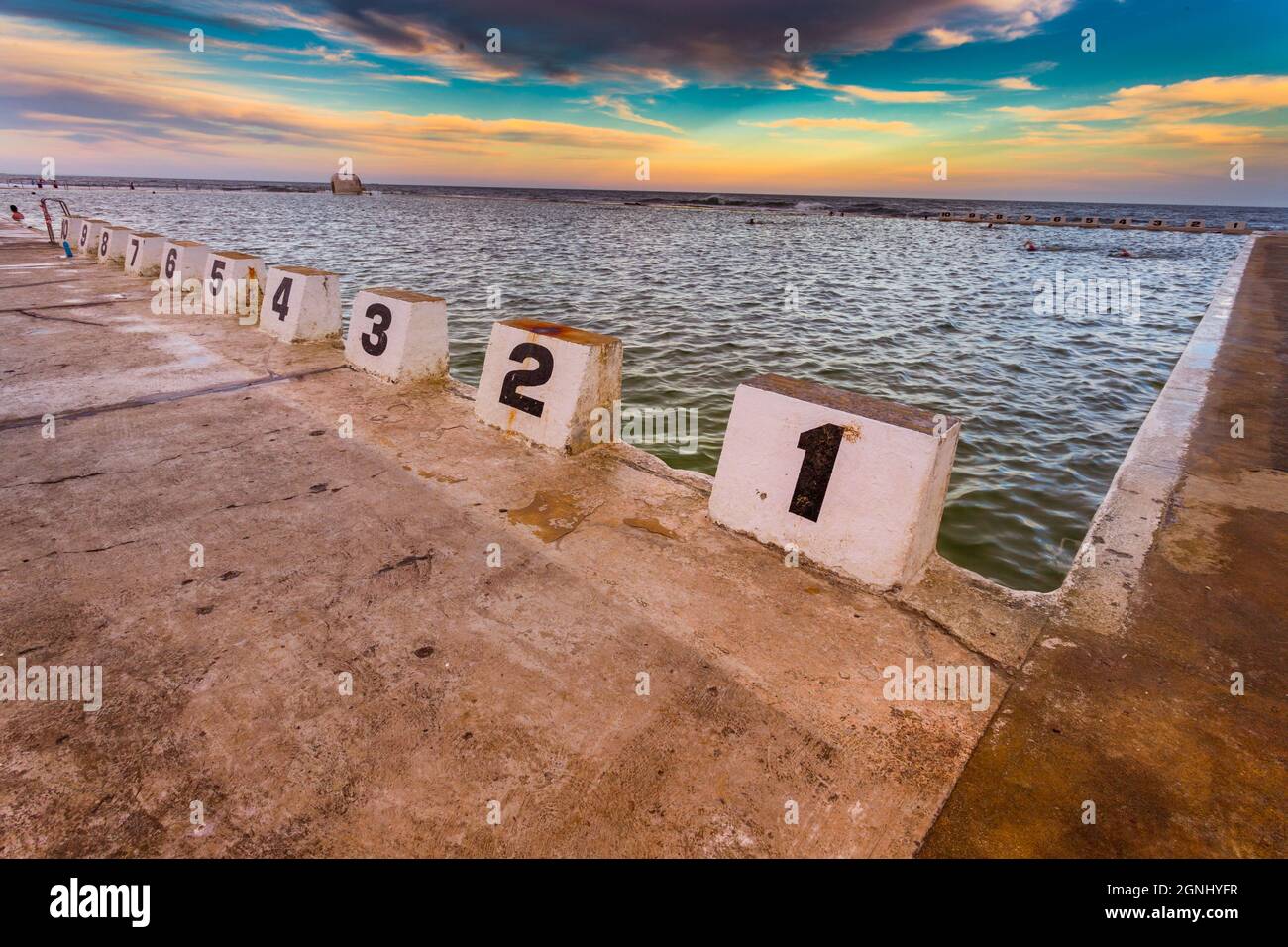 Scène à Newcastle Australie les bains de l'océan Banque D'Images