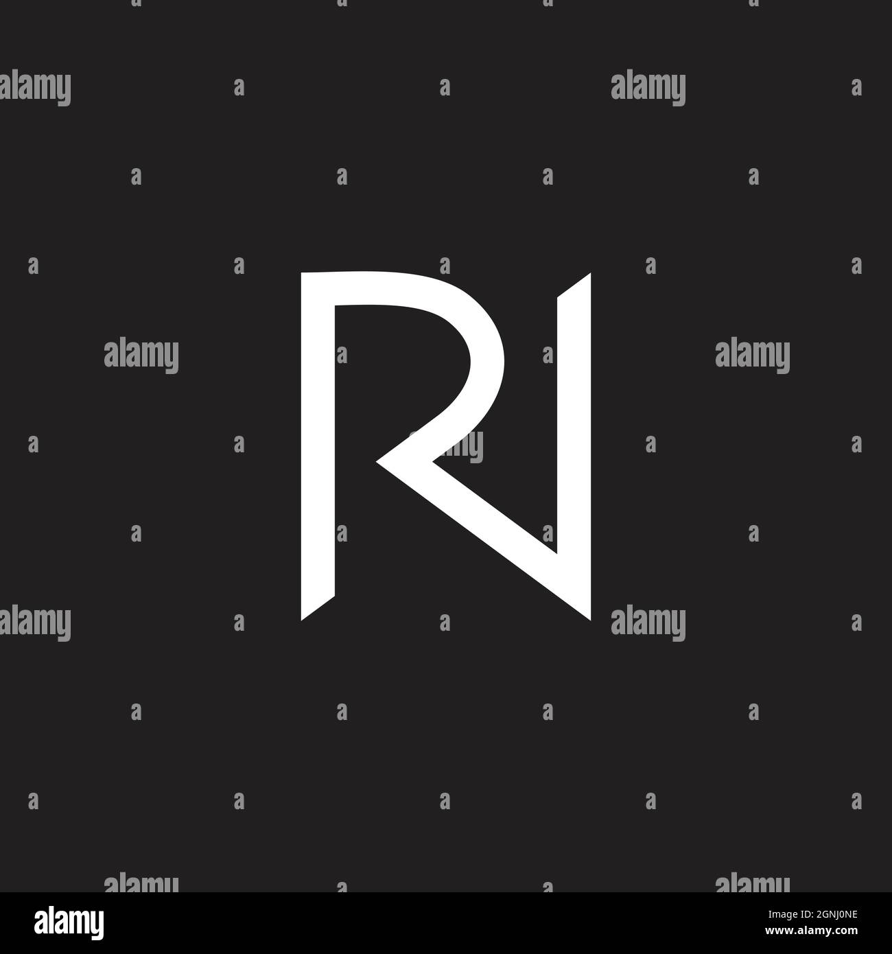 lettre rn simple géométrique ligne logo vecteur Illustration de Vecteur