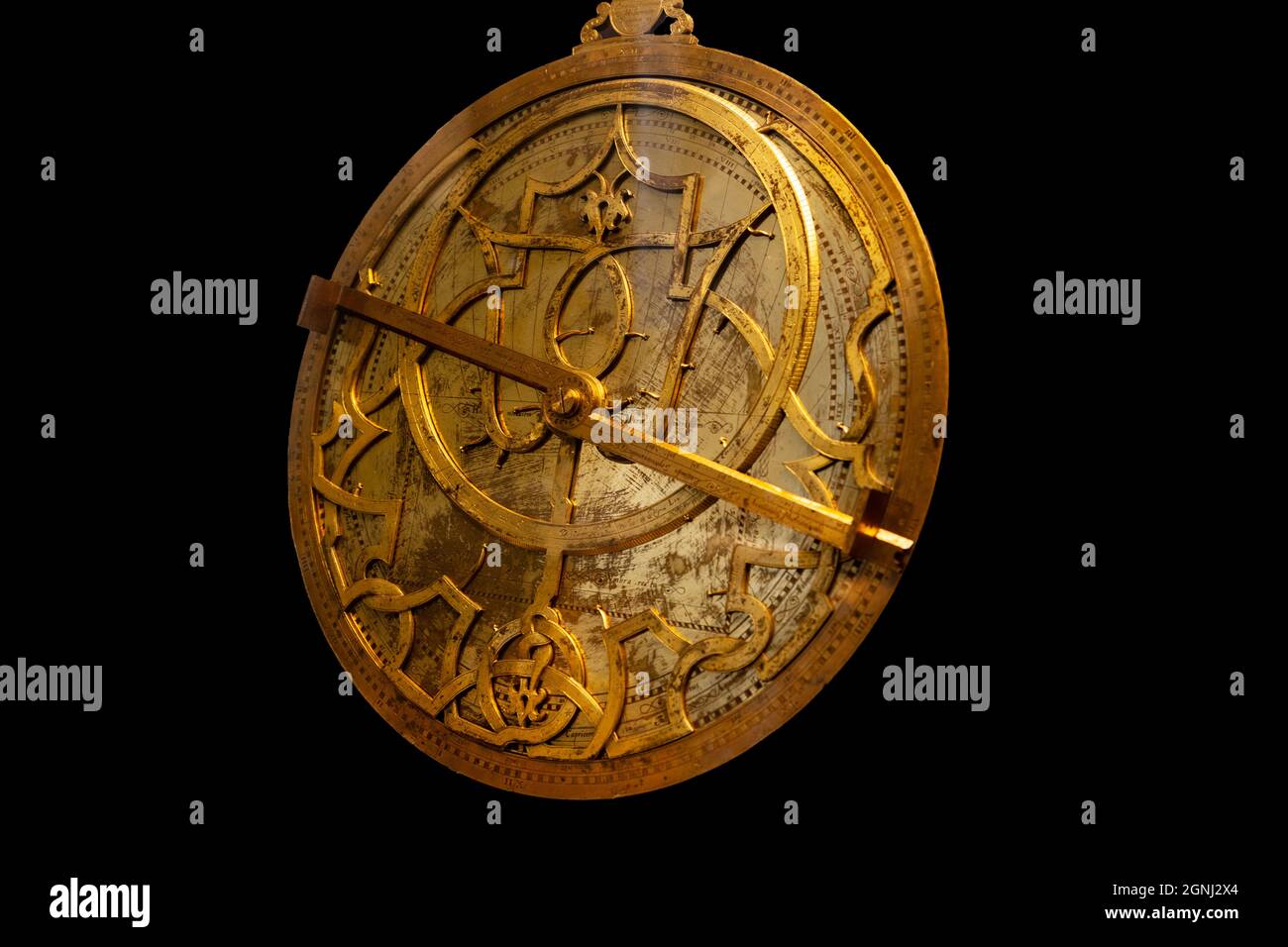 Astrolabe, un instrument utilisé pour faire des mesures astronomiques, typiquement des altitudes des corps célestes, et dans la navigation pour calculer la latitude Banque D'Images