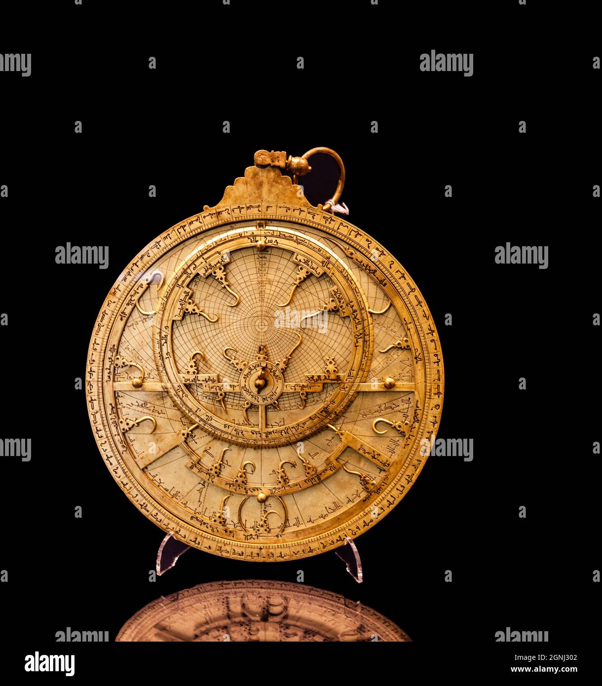 Astrolabe, un instrument utilisé pour faire des mesures astronomiques, typiquement des altitudes des corps célestes, et dans la navigation pour calculer la latitude Banque D'Images