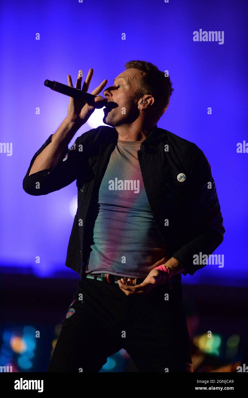 New York, NY, États-Unis. 25 septembre 2021. Chris Martin sur scène pour Global Citizen concert 2021 NYC, The Great Lawn in Central Park, New York, NY 25 septembre 2021. Crédit : Kristin Callahan/Everett Collection/Alay Live News Banque D'Images
