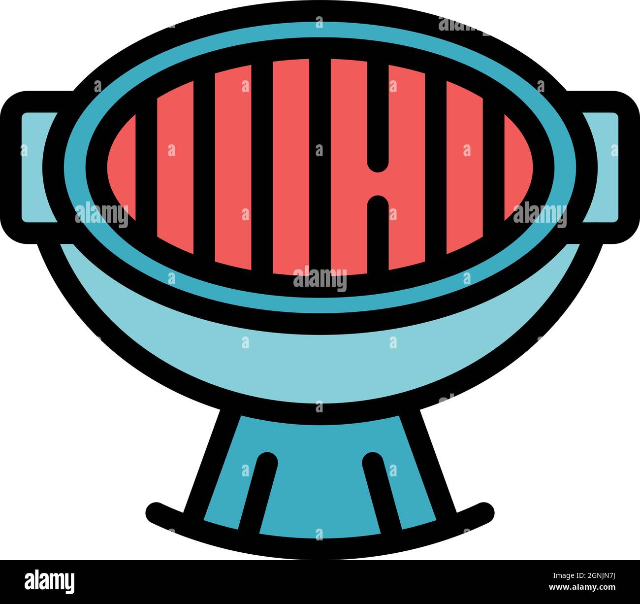 Icône du brazier barbecue. Contour bbq Brazier vecteur icône couleur plat isolé Illustration de Vecteur