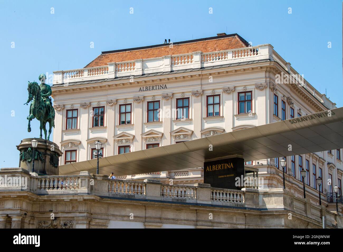 Vienne, Autriche, 23 juillet 2021. Palais Albertina, aménagé en 1801 pour abriter les dessins, les estampes et les aquarelles recueillis par le duc Albert de Saxe-TESC Banque D'Images