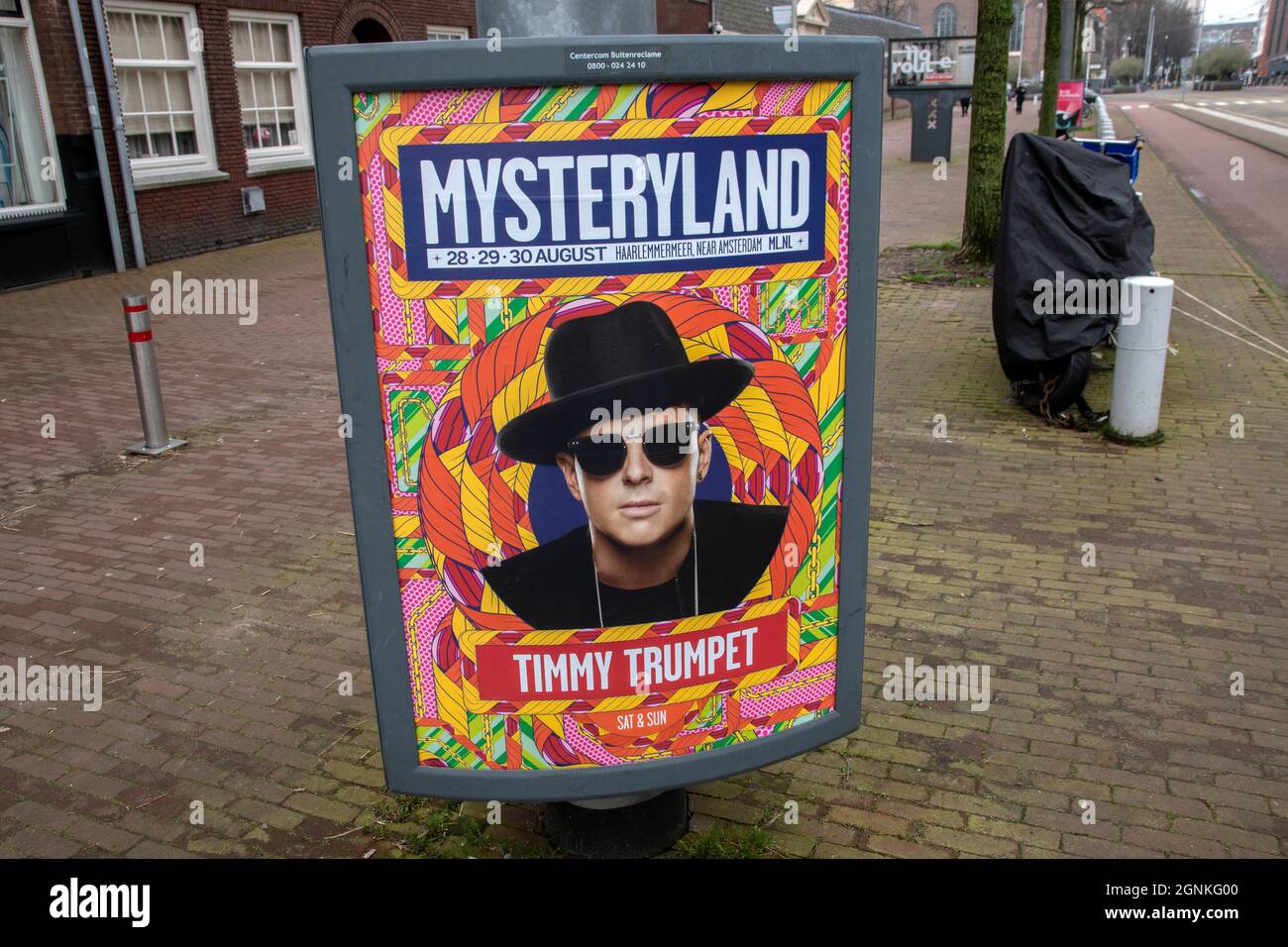 Panneau d'affichage Mysteryland Timmy trompette à Amsterdam pays-Bas 2020 Banque D'Images