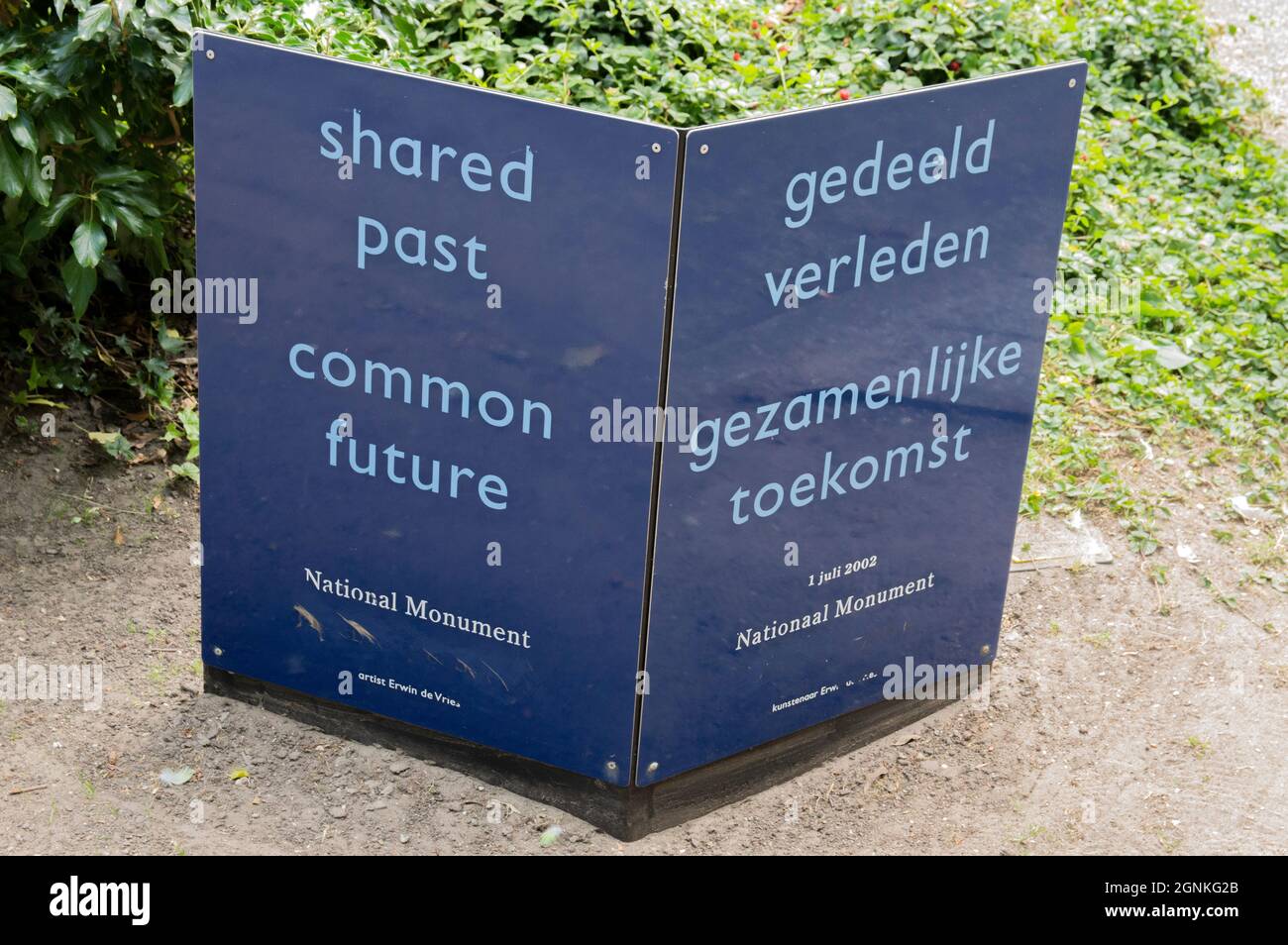 Panneau d'affichage Monument national de l'histoire des esclaves à Oosterpark Amsterdam pays-Bas 2019 Banque D'Images