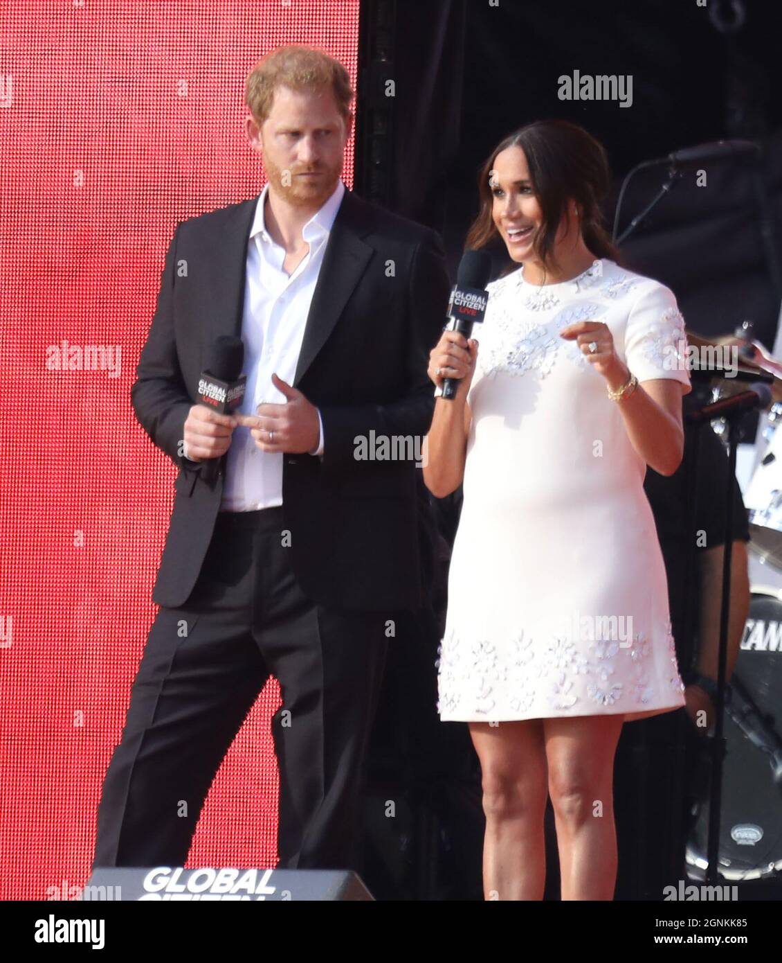 25 septembre 2021, New York, New York, États-Unis : LE PRINCE HARRY et MEGHAN MARKLE assistent au concert en direct Global Citizen 2021 qui a eu lieu à Central Park. (Credit image: © Nancy Kaszerman/ZUMA Press Wire) Banque D'Images