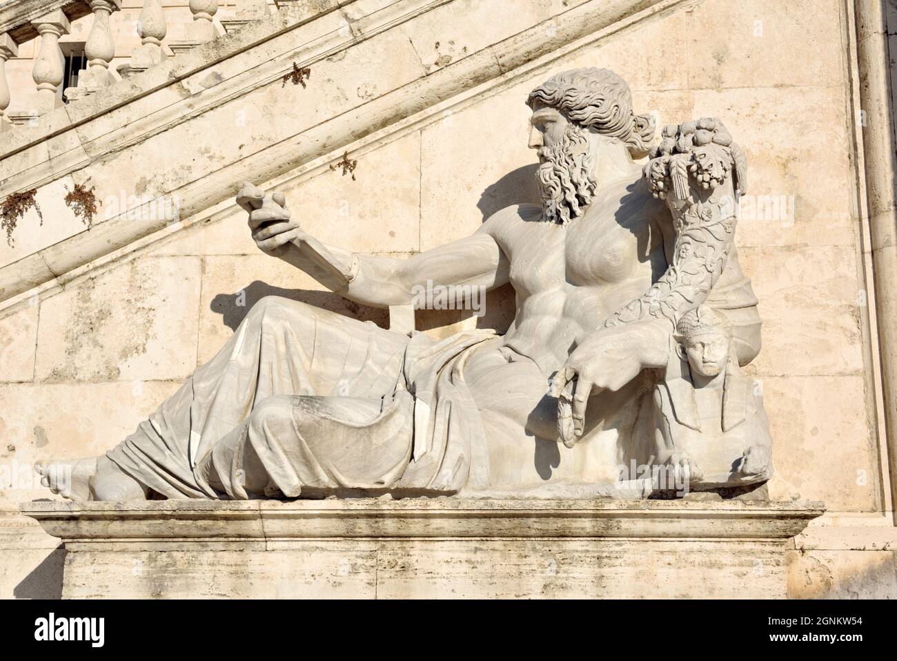 Italie, Rome, Piazza del Campidoglio, statue romaine du Nil Banque D'Images