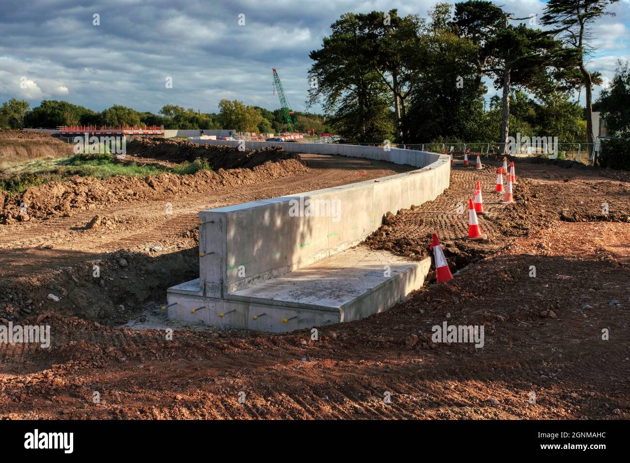 Amonmouth severnside Enterprise Area (ASEA) Ecologie projet d'atténuation et de défense contre les inondations constructioon à New passage, Gloucestershire Banque D'Images