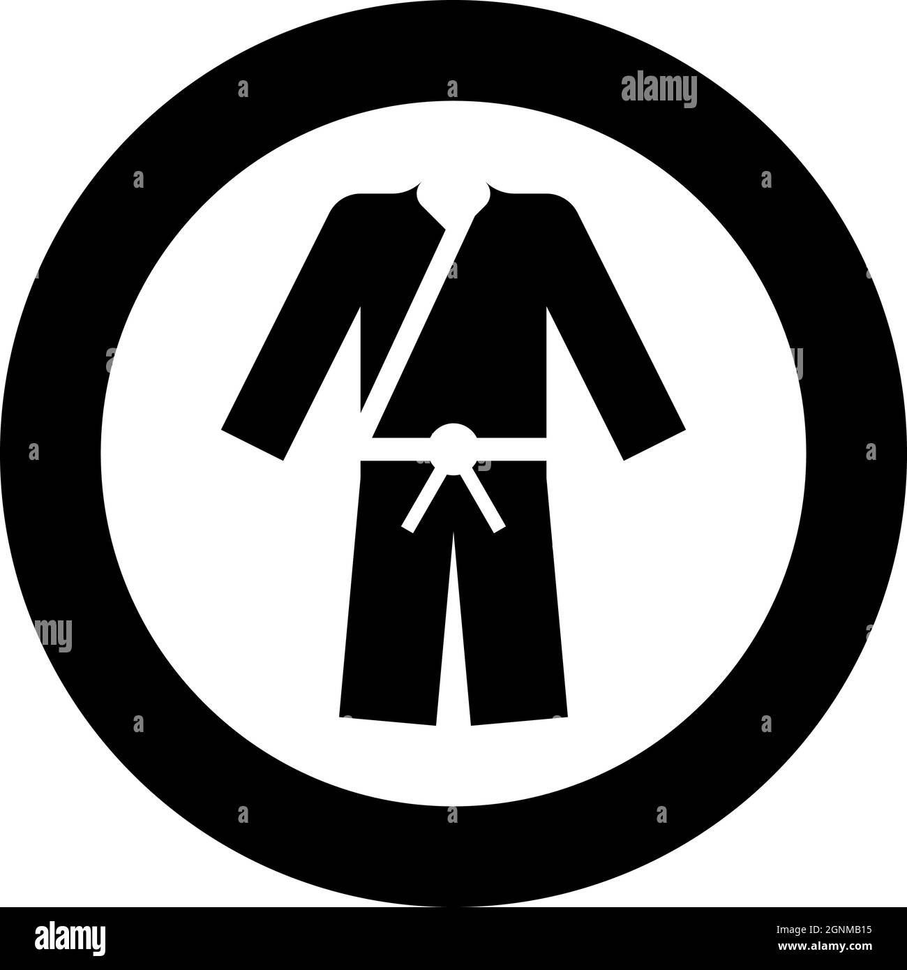Sports kimono Japanese Wear Icon in circle rond noir couleur vecteur illustration style Uni contour simple image Illustration de Vecteur