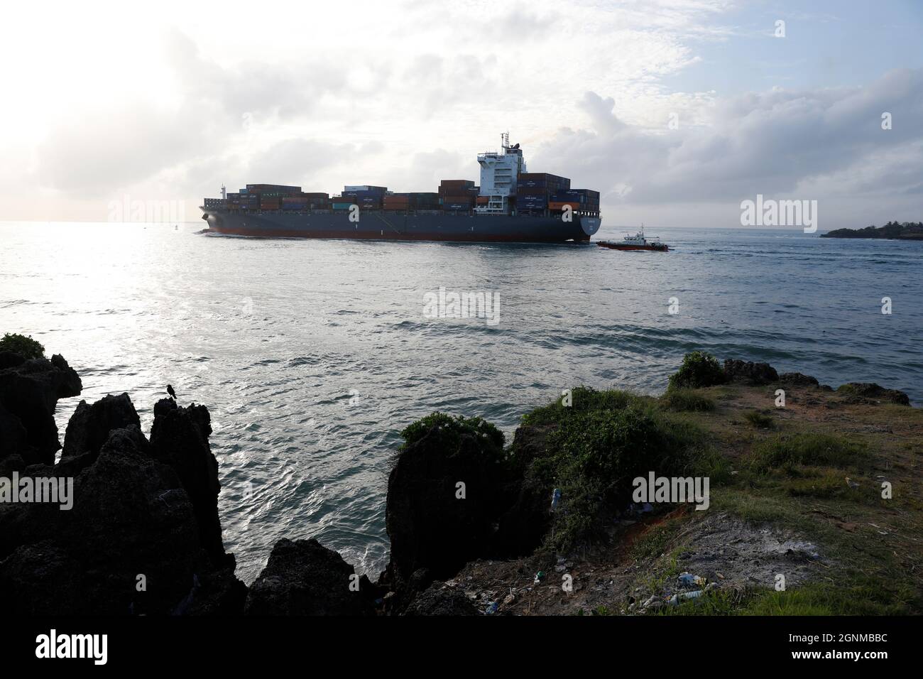 Port principal de Mombasa au Kenya, dans l'océan Indien, en Afrique de l'est. Banque D'Images