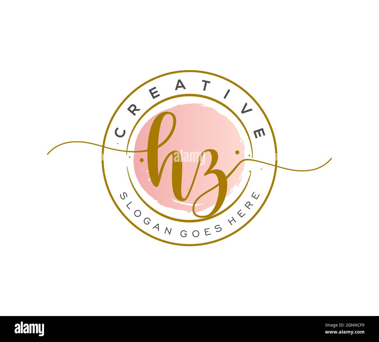 HZ logo féminin beauté monogramme et élégant logo design, écriture logo de la signature initiale, mariage, mode, floral et botanique avec la création Illustration de Vecteur