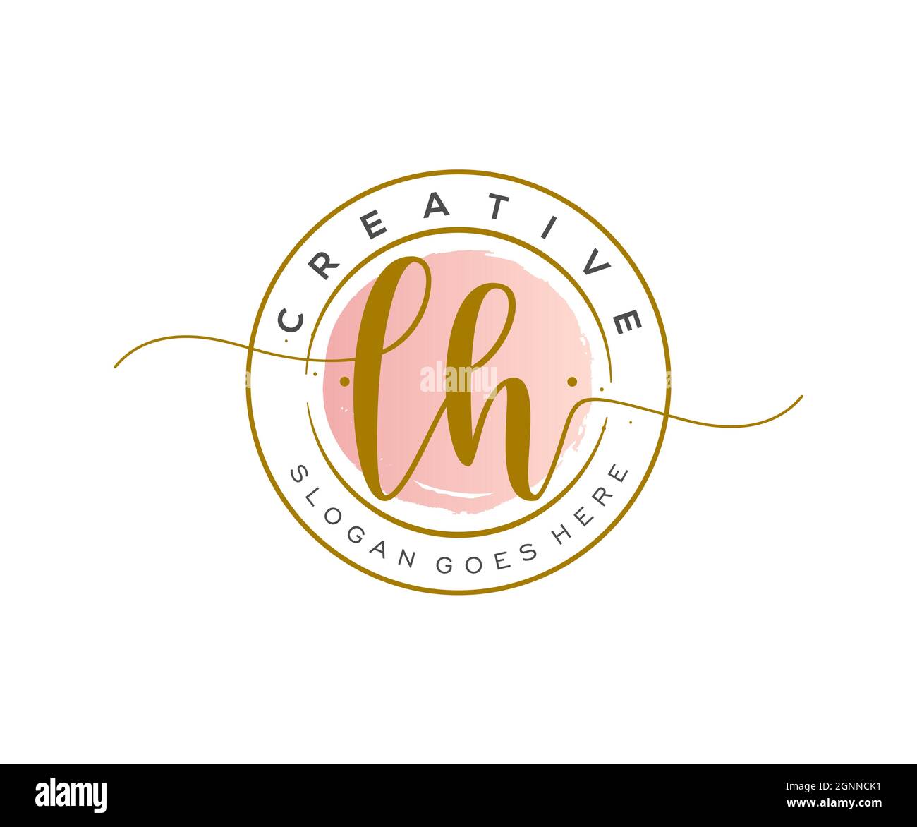 LH logo féminin beauté monogramme et élégant logo design, écriture logo de la signature initiale, mariage, mode, floral et botanique avec la création Illustration de Vecteur