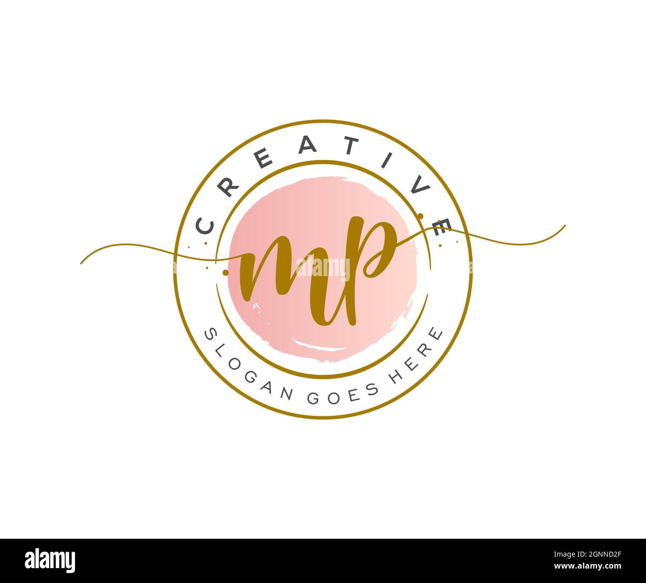 MP logo féminin beauté monogramme et élégant logo design, écriture logo de la signature initiale, mariage, mode, floral et botanique avec la création Illustration de Vecteur