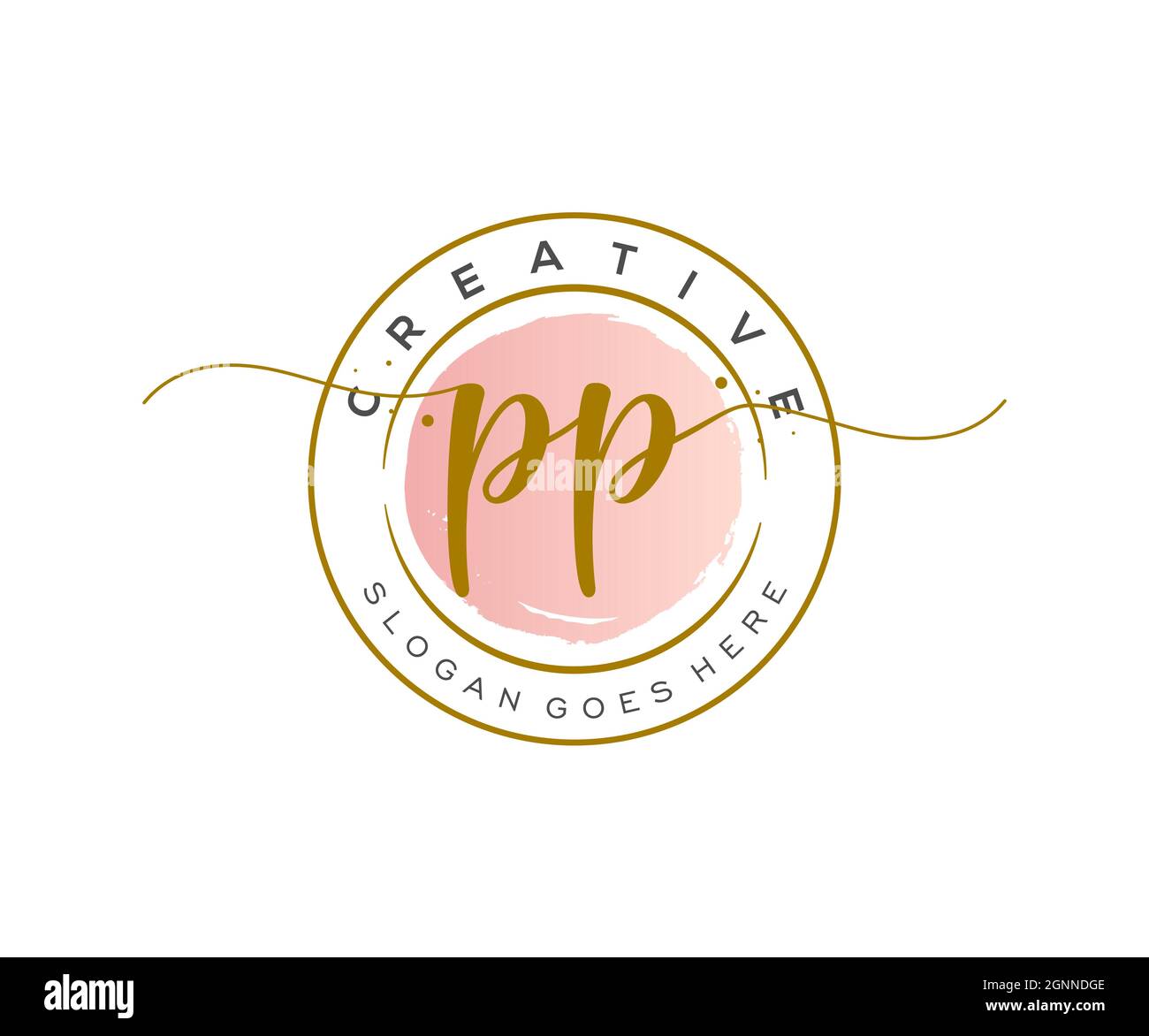 PP logo féminin beauté monogramme et élégant logo design, écriture logo de la signature initiale, mariage, mode, floral et botanique avec la création Illustration de Vecteur