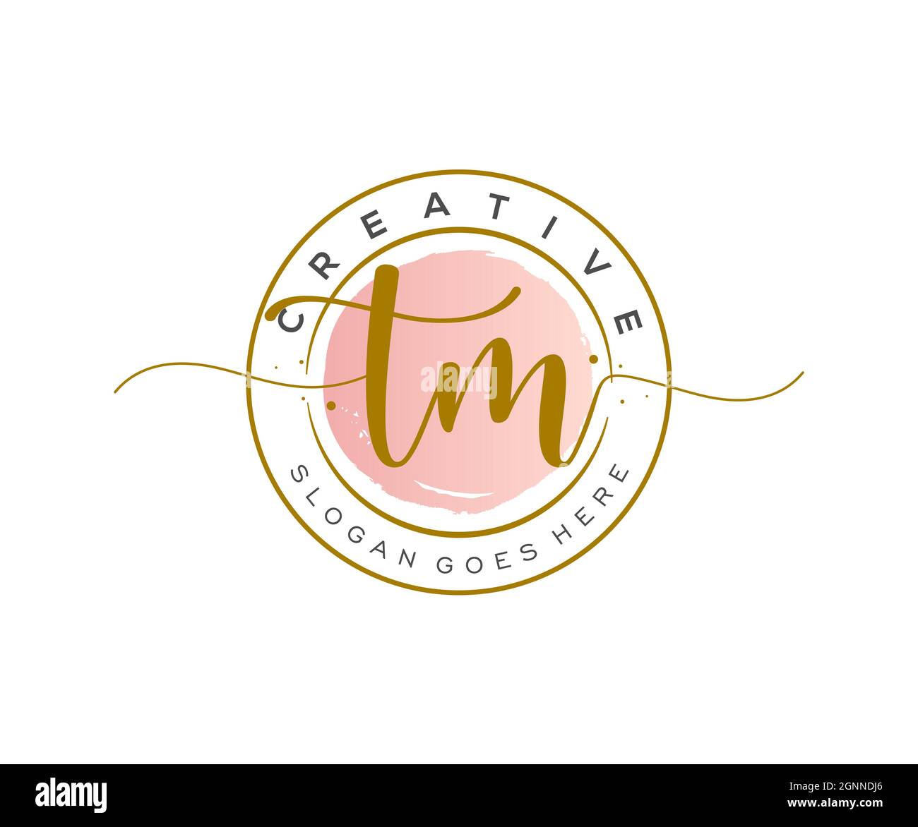 TM logo beauté monogramme et design élégant logo, logo d'écriture de signature initiale, mariage, mode, floral et botanique avec modèle créatif. Illustration de Vecteur