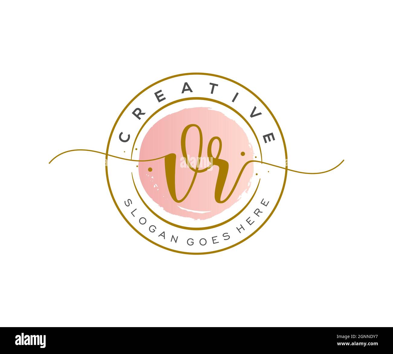 VR logo féminin beauté monogramme et élégant logo design, écriture logo de la signature initiale, mariage, mode, floral et botanique avec la création Illustration de Vecteur