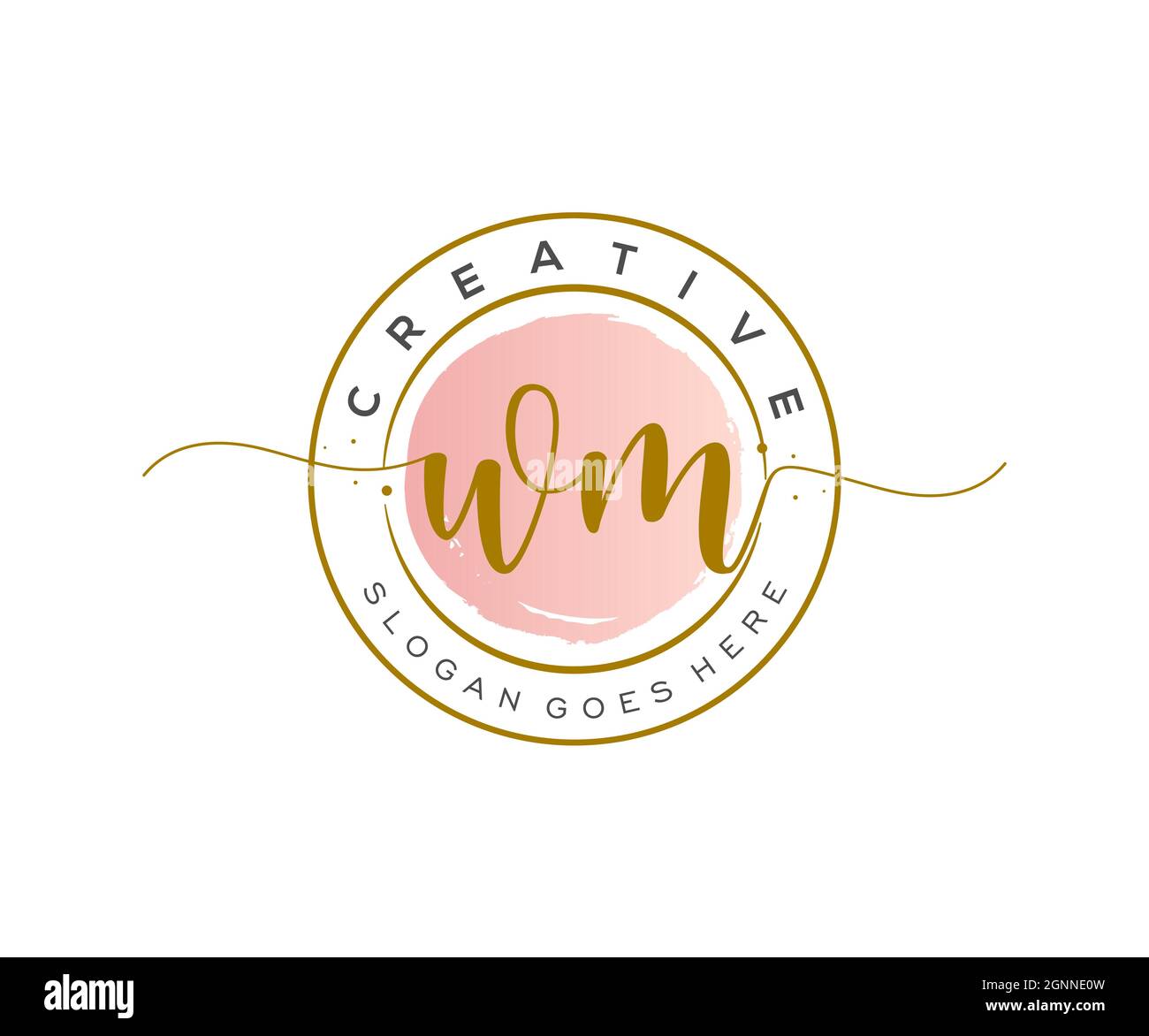 WM logo féminin beauté monogramme et élégant logo design, écriture logo de la signature initiale, mariage, mode, floral et botanique avec la création Illustration de Vecteur