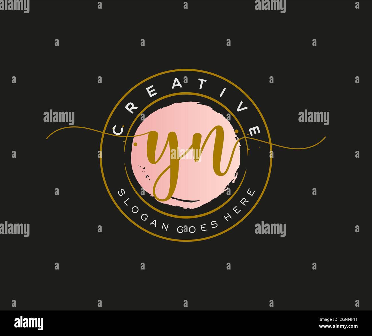YN logo féminin beauté monogramme et élégant logo design, écriture logo de la signature initiale, mariage, mode, floral et botanique avec la création Illustration de Vecteur