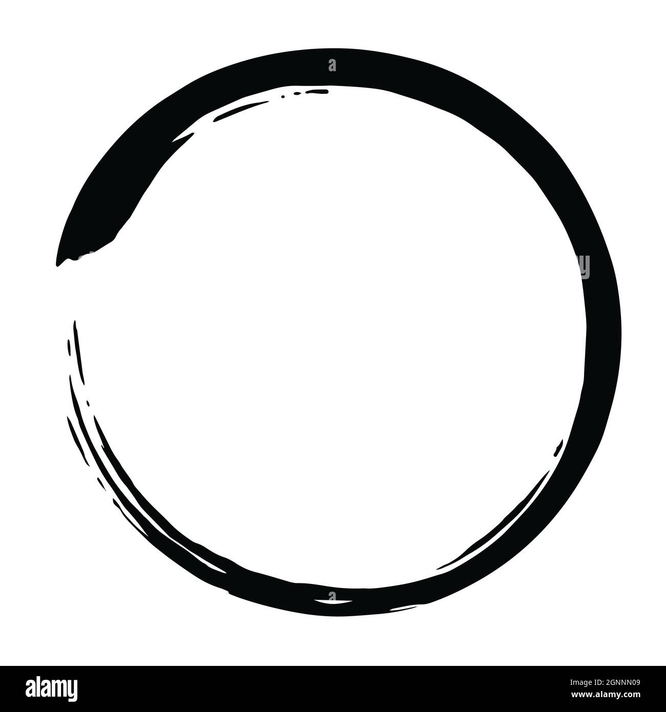 Zen Circle Black Enso Brush Vector Art Icon Design Illustration de Vecteur