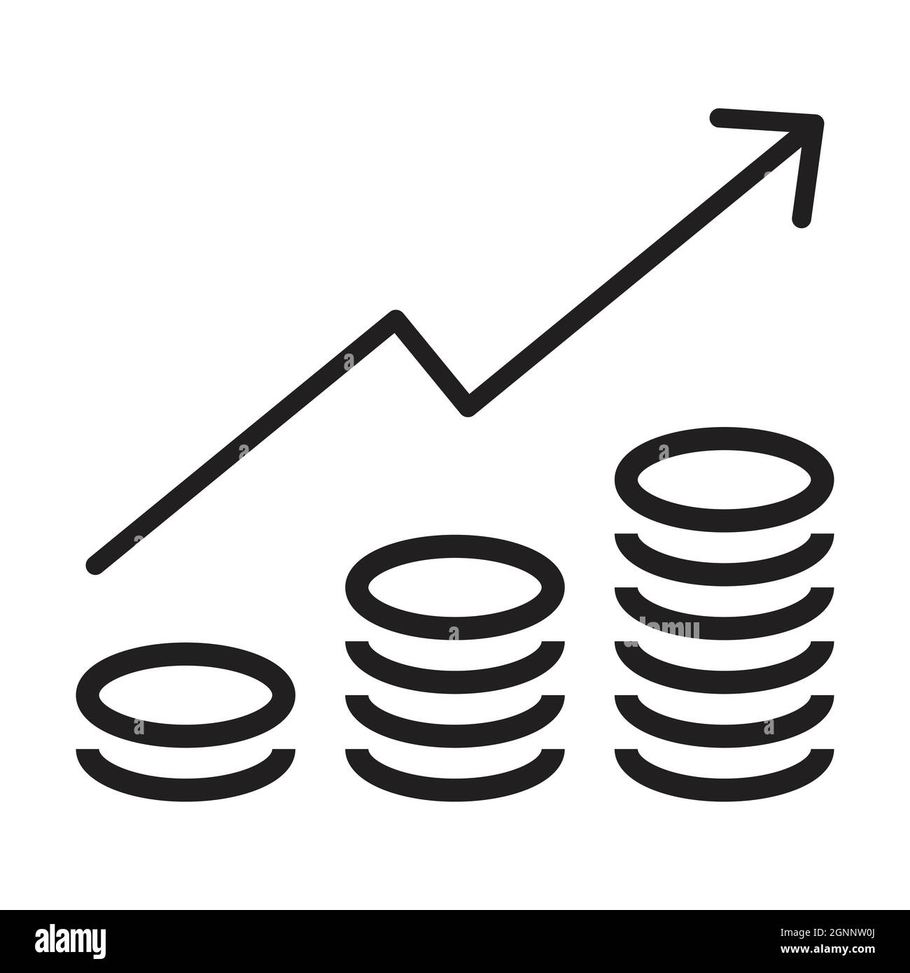 Augmentation Du Chiffre D Affaires Ic Ne Vecteur Pile De Pi Ces Avec