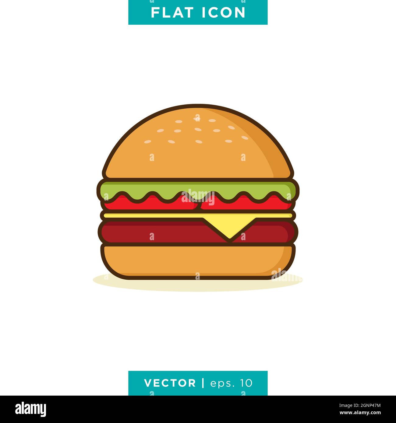 Modèle de dessin d'illustration de stock vectoriel d'icône Burger. Vecteur eps 10. Illustration de Vecteur