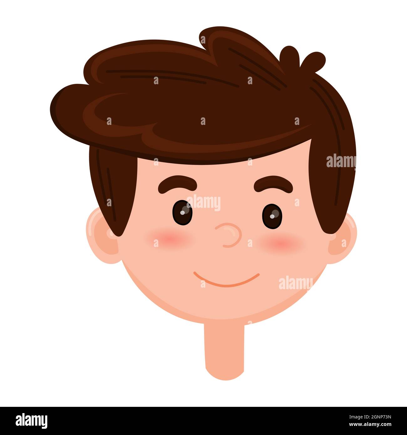 avatar visage souriant de garçon. Icône de vecteur d'émotions pour enfants Illustration de Vecteur