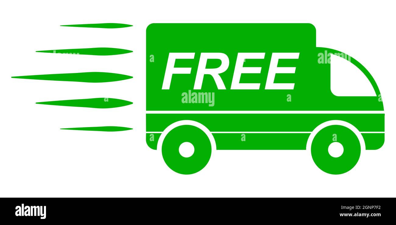 Icône de livraison gratuite, voiture de livraison avec inscription gratuite Illustration de Vecteur