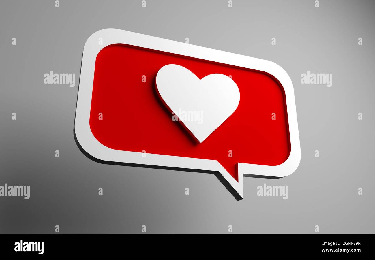 illustration 3d de la notification sur les réseaux sociaux Banque D'Images