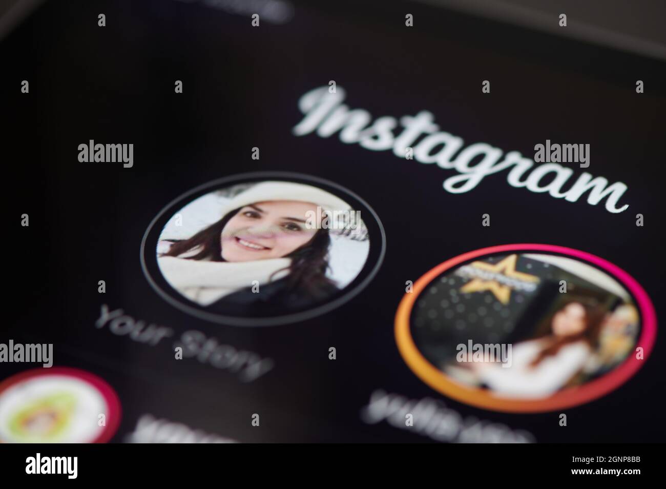 New york, États-Unis - septembre 24 2021 : votre histoire dans Instagram sur l'écran du panneau de l'ipad vue rapprochée Banque D'Images