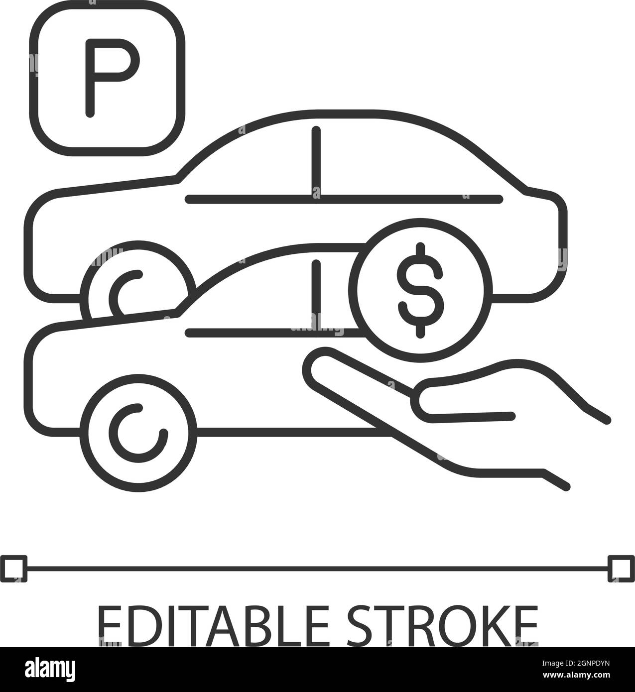 Place de parking gratuite, icône linéaire Illustration de Vecteur