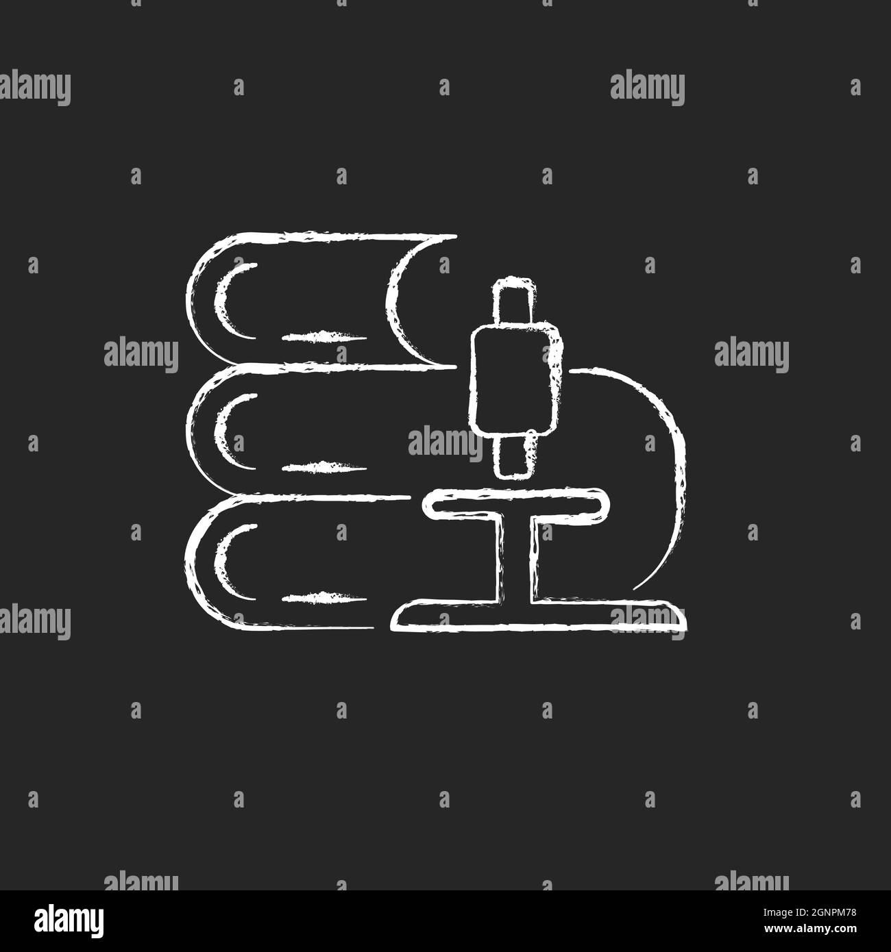 Science craie icône blanche sur fond sombre Illustration de Vecteur