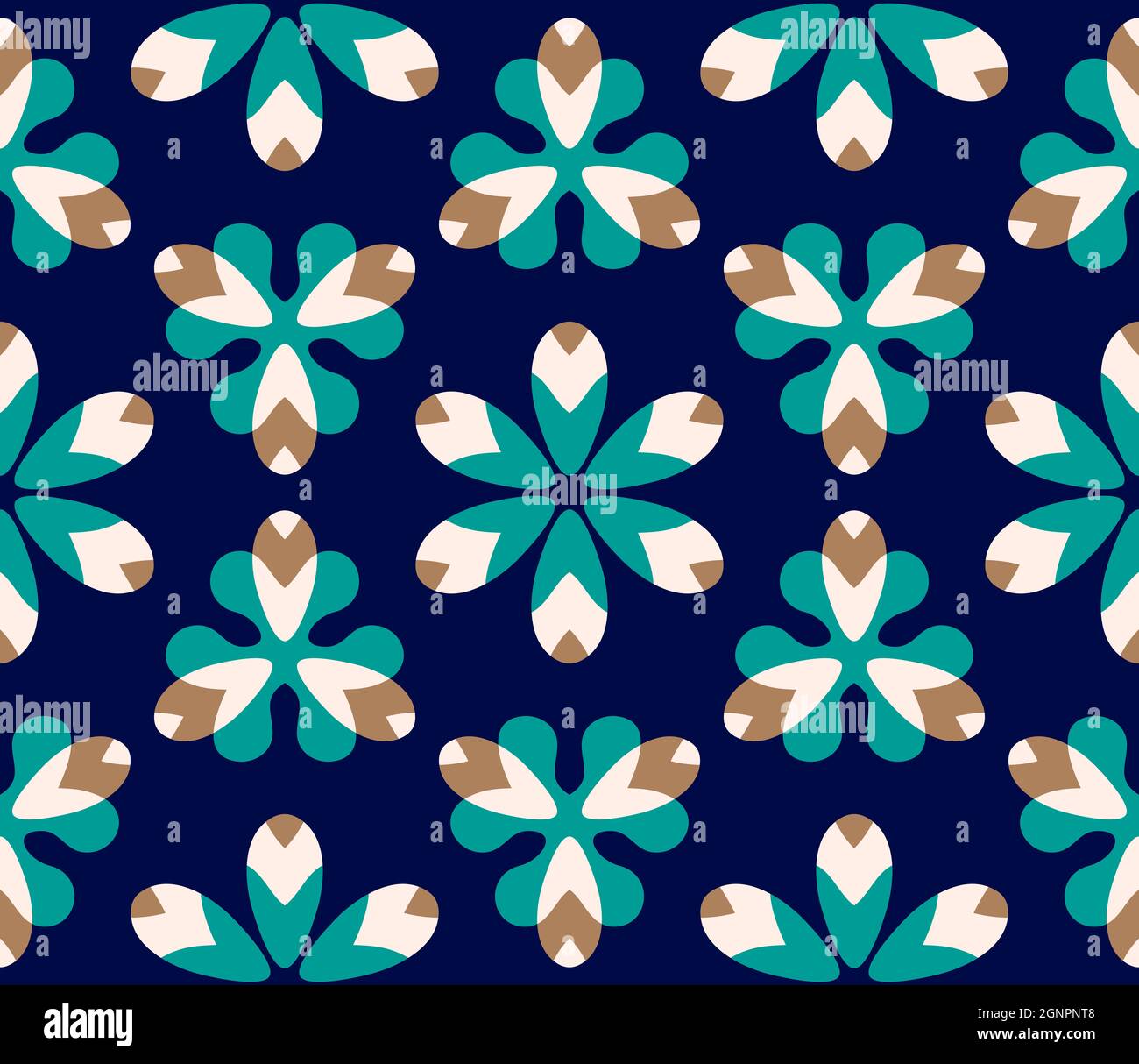 Motif sans couture avec motifs folkloriques en 4 couleurs Banque D'Images