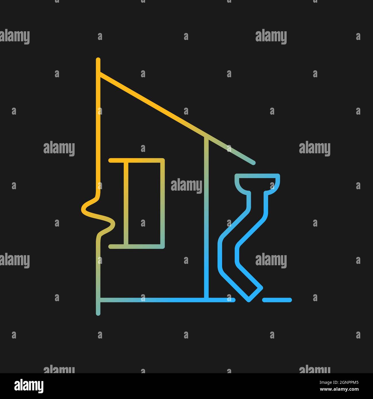 Icône de vecteur de dégradé pour les drains de toit pour thème sombre Illustration de Vecteur