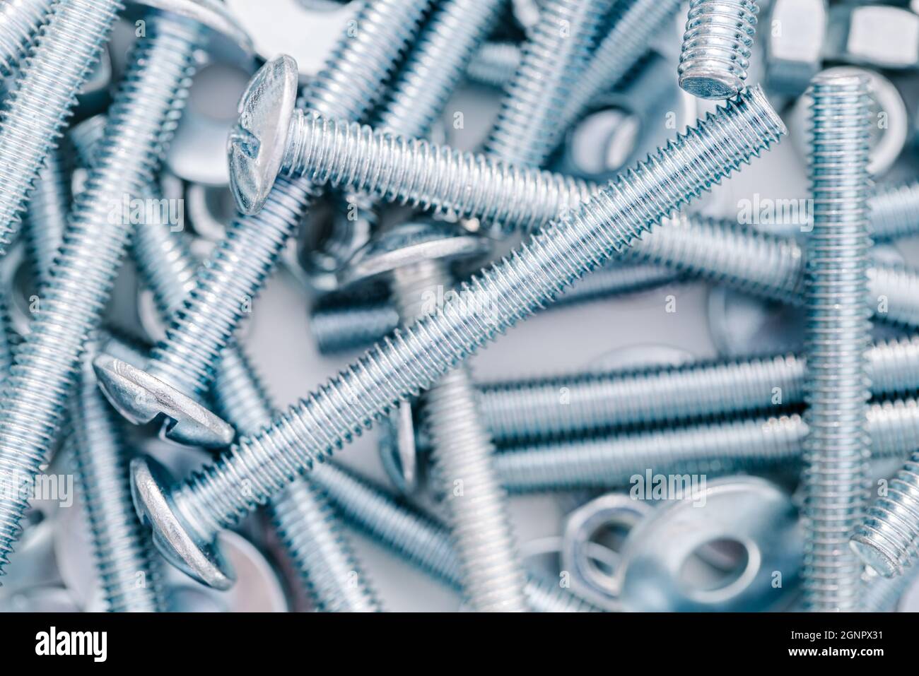 contexte des nouveaux boulons et écrous en gros plan Banque D'Images